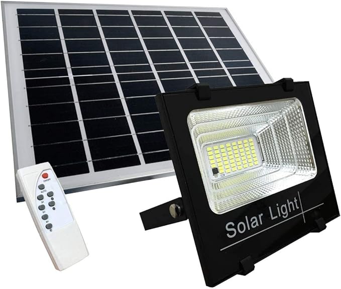 Faro LED Solar 100W con Panel y Control Remoto